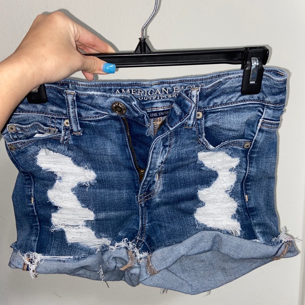 American Eagle ripped jean shorts